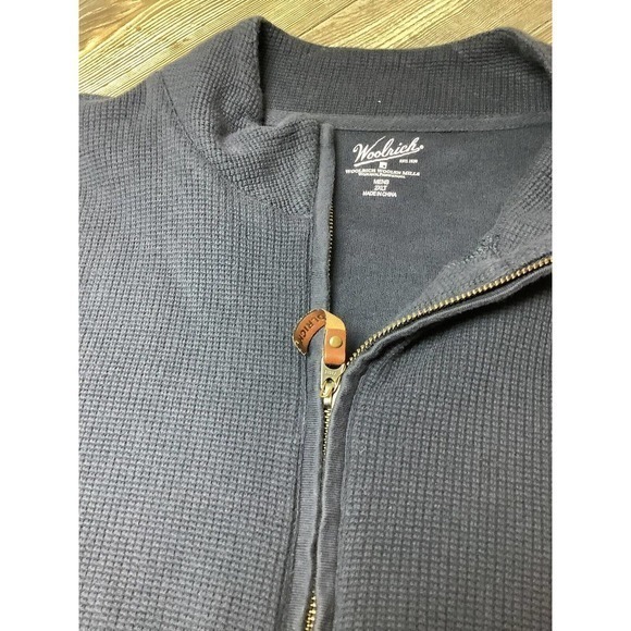Woolrich waffle knit 1/2 zip Long Sleeve Warm Navy‎ Size 2XLT - Picture 2 of 11